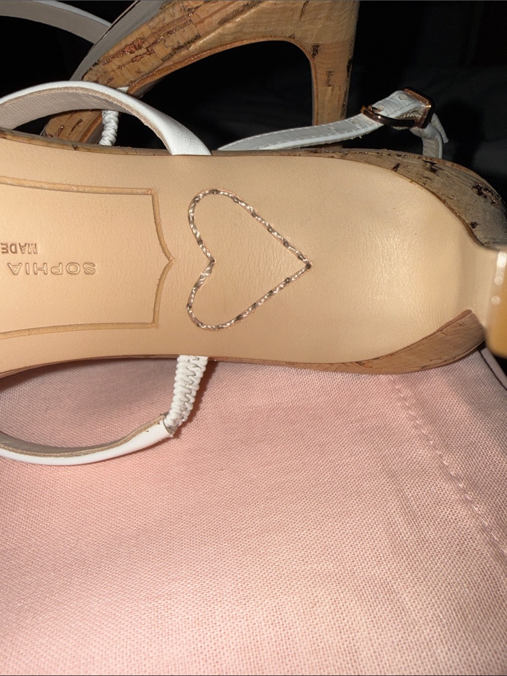 Sophia Webster White Strappy Cork-Heel Sandals - Picture 11 of 13